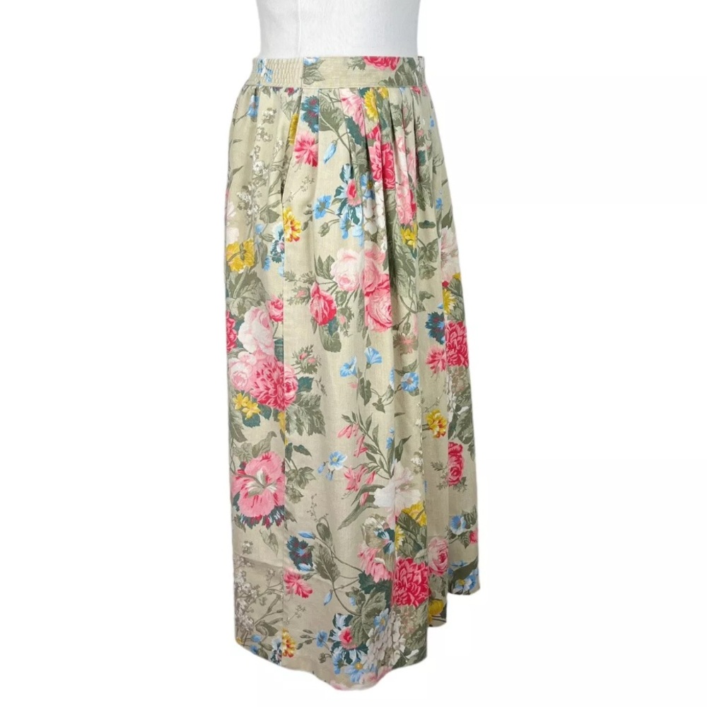Vintage Floral Print Maxi Skirt Womens Medium 90s Y2K - Picture 2 of 13